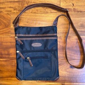 GUC Women’s Black & Brown Cross Body Bag with Multiple Compartments